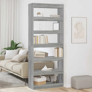 Armadio per Libri 6 livelli 80 x 30 x 198 cm Grigio Sonoma 3388356
