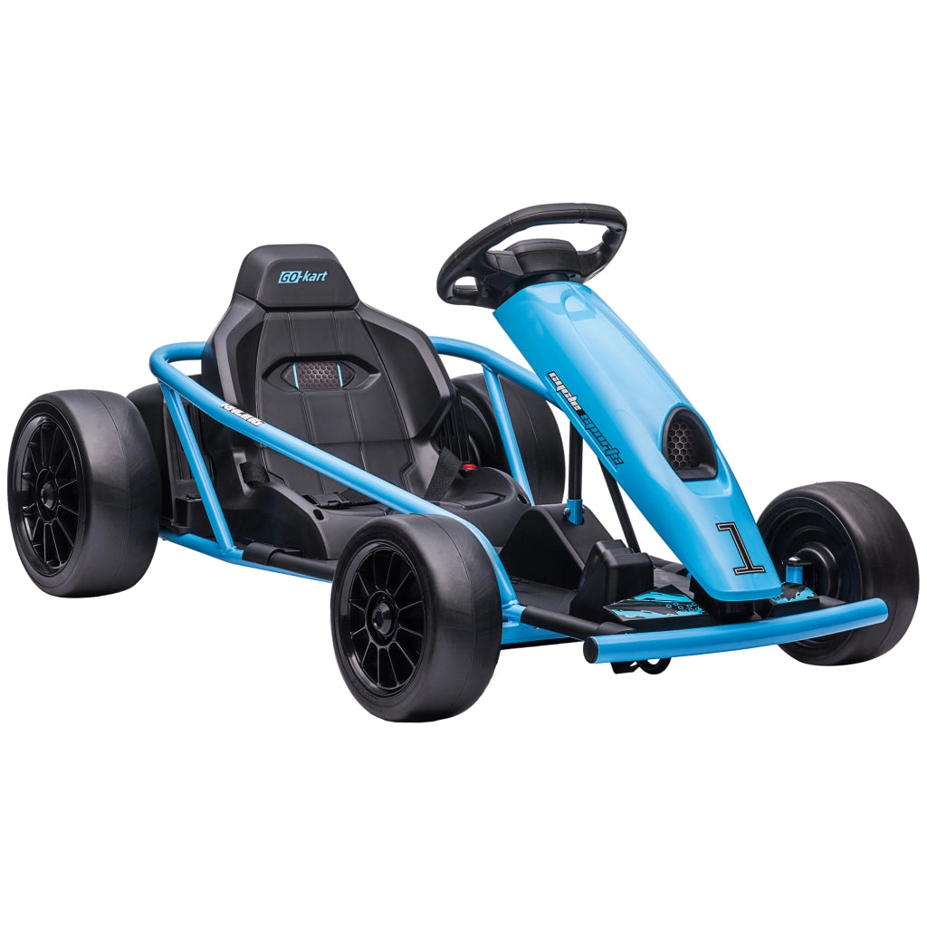 Kart Électrique pour Enfants 24 V Go Kart Mode Drift 8 à 12 ans Bleu
