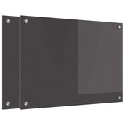 Set di 2 paraschizzi moderni per cucina resistenti al calore 70 x 50 cm in vetro temperato grigio scuro 02_0056239