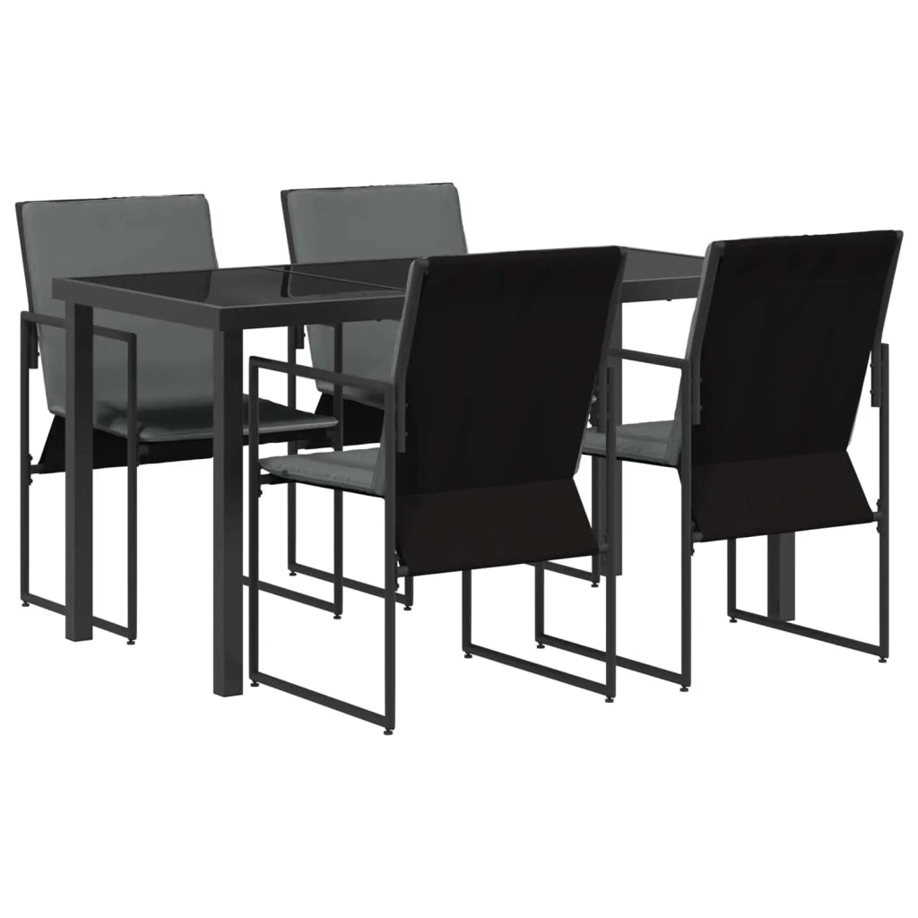 Set da Pranzo per Giardino 5 pcs Nero e antracite