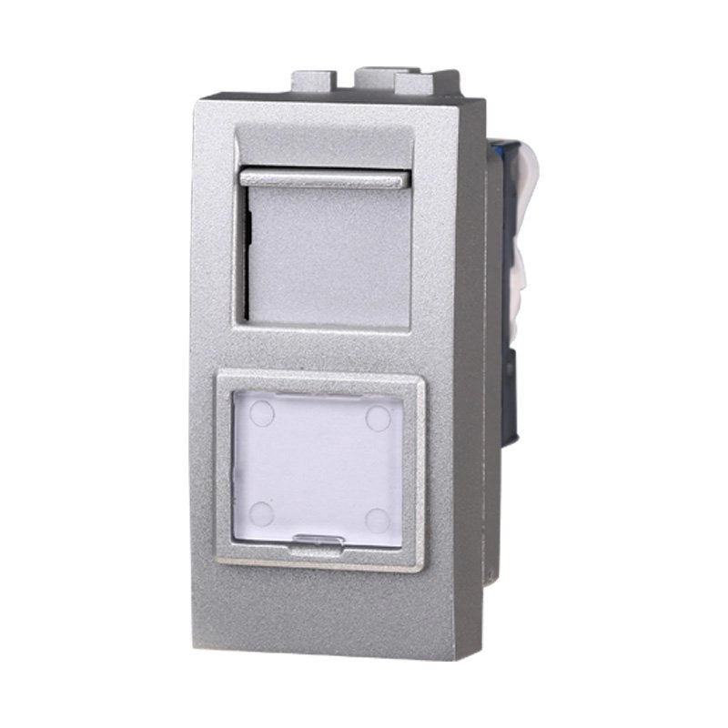 Connettore Rete Presa Dati RJ45 CAT5E Colore GRIGIO Compatibile Con Bticino Living International