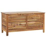 Cassa baule cesta da giardino in marrone chiaro di acacia 130 x 64 cm con coperchio per mobili da esterno