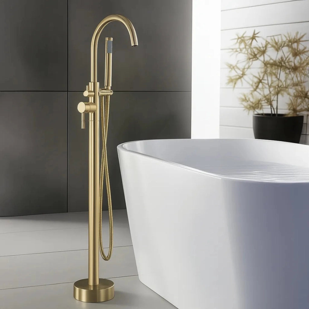 Rubinetto Indipendente Rea Lungo Brush Gold