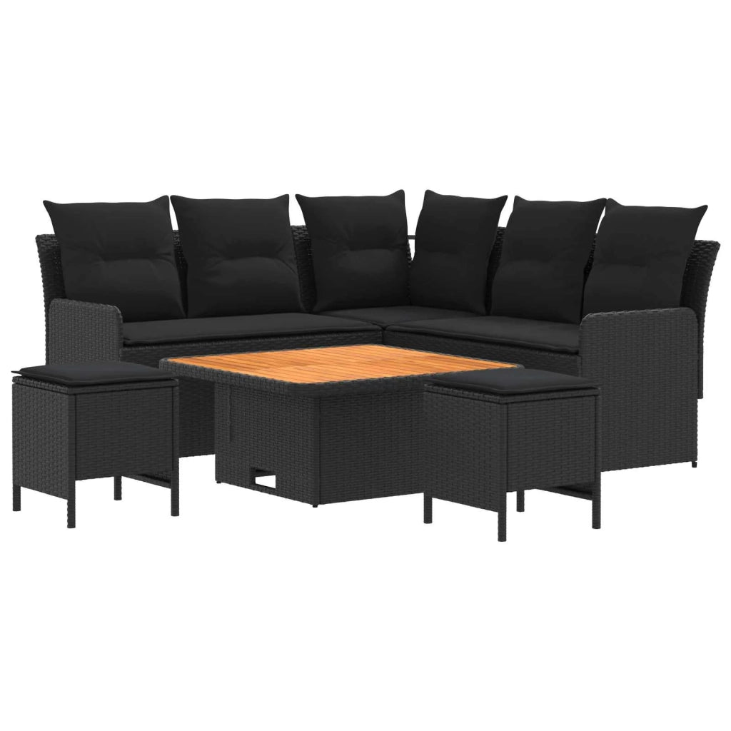 Set di Mobili 6 pz Nero Rattan in PE 3422181