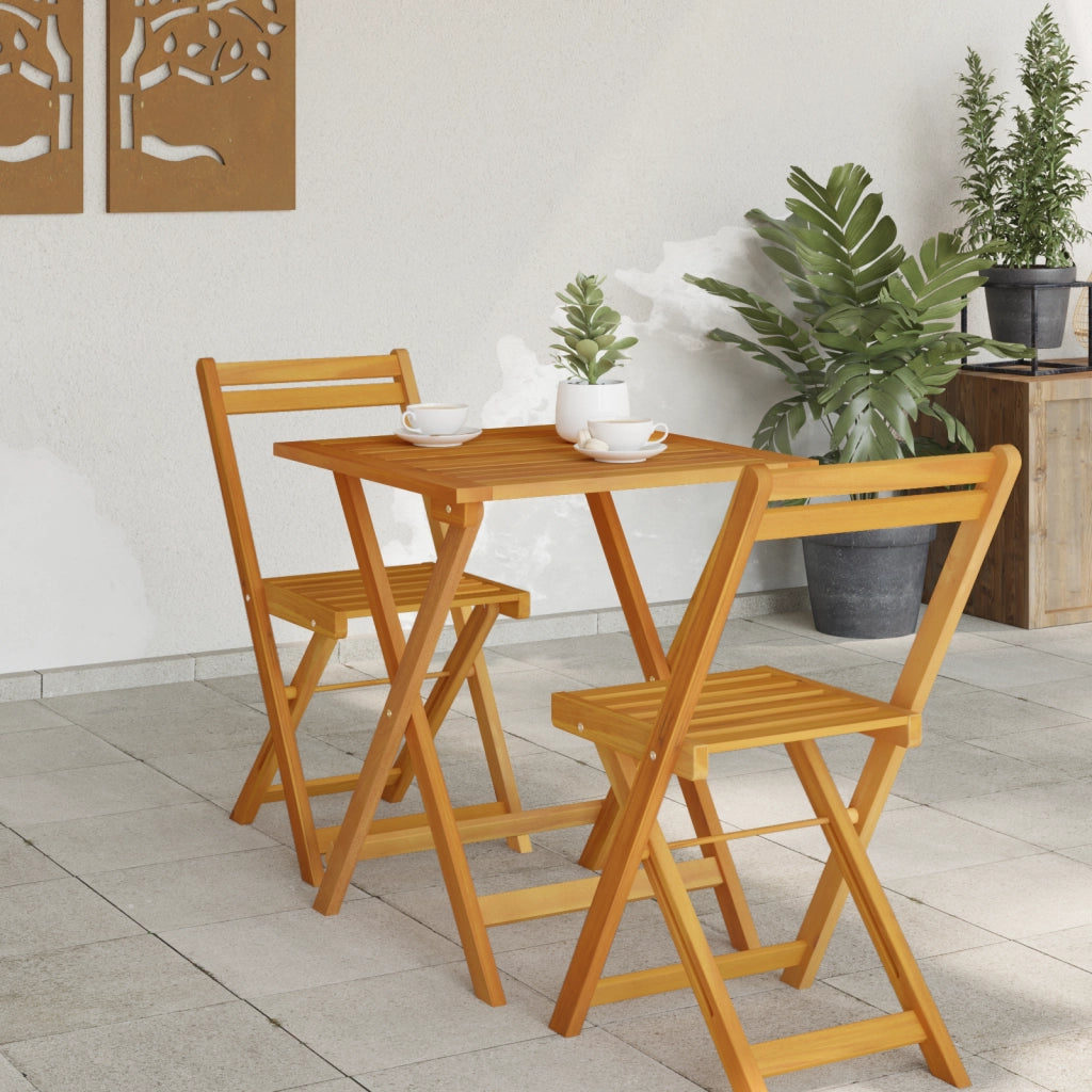 Tavolo da giardino pieghevole quadrato 60x60x72 cm legno massello di acacia