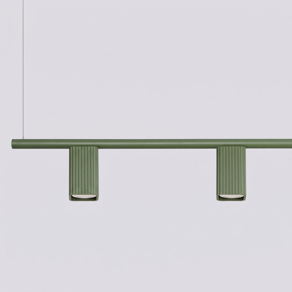 Lampadario RAYO 4 verde oliva
