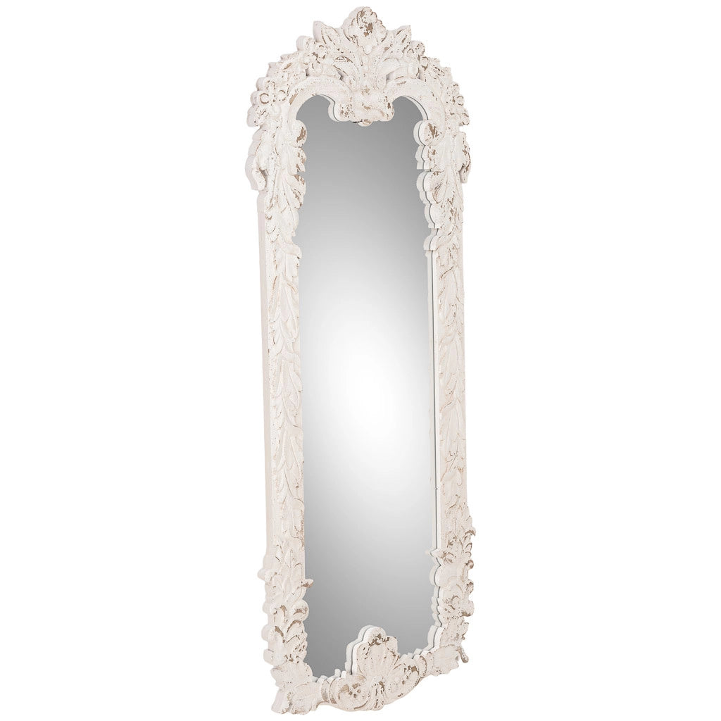 Specchio in legno bianco, 65,5x2,5x154 cm (altezza)