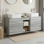 Set di Armadi da Bagno 3 pz Sonoma grigio 49,5 x 41 x 63 cm 3405824