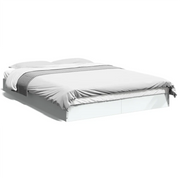 Letto matrimoniale | Letto per adulti | Giroletto Bianco 135x190 cm in Legno Multistrato