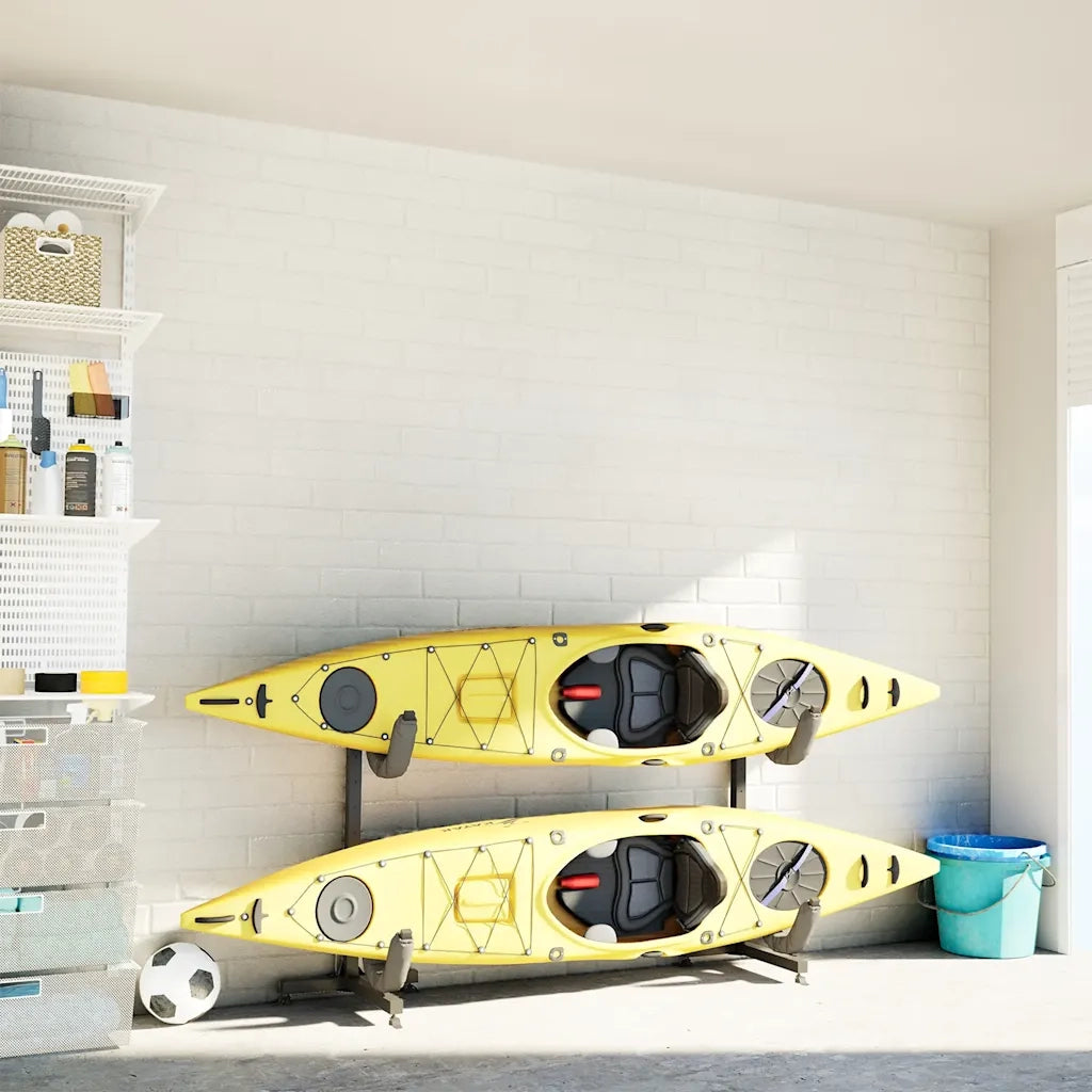 Rastrelliera Porta Kayak per 2 Kayak 250x57x127,5 cm in Acciaio 156342