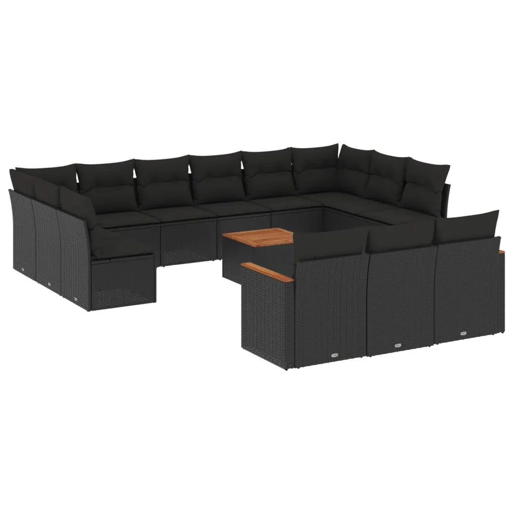 Set Divani da Giardino 14pz con Cuscini in Polyrattan Nerocod mxl 92298