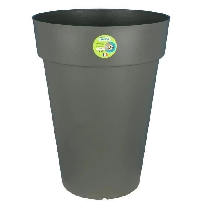 Vaso per fiori RIVIERA Soleilla - Rotondo -  40 x 53 cm - Grigio glitterato