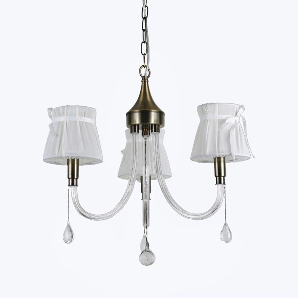 Trade Shop - Lampadario Classico Bronzo Bianco A 3 Bracci Lampada Da Soffitto A Sospensione 92402 -