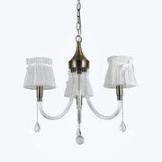 Trade Shop - Lampadario Classico Bronzo Bianco A 3 Bracci Lampada Da Soffitto A Sospensione 92402 -