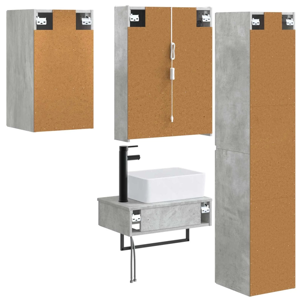 Set di mobili per il bagno 5 pcs Grigio Cemento 3407282
