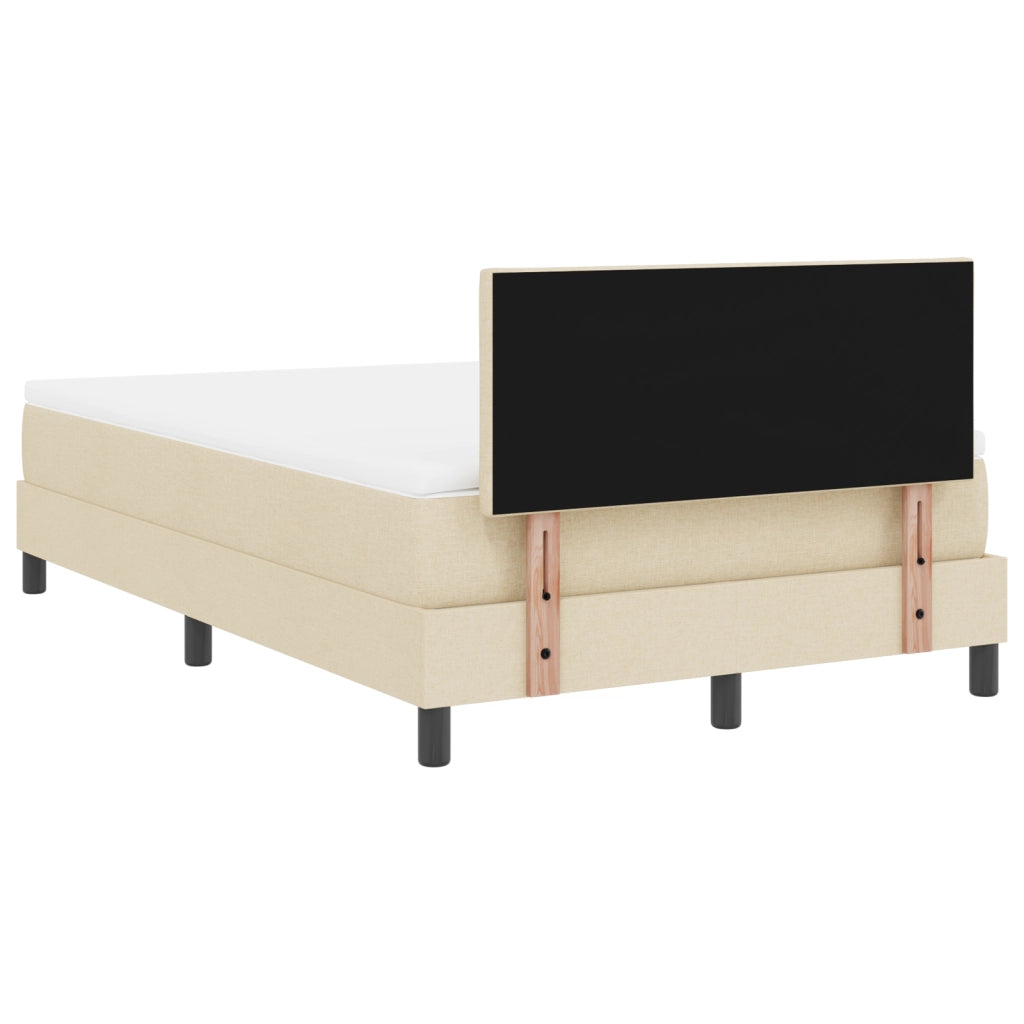 Letto a Molle con Materasso e LED Crema 120x190 cm Tessuto