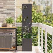 vidaXL Vaso da Giardino con Pannello Decorativo Nero 32 x 140 cm