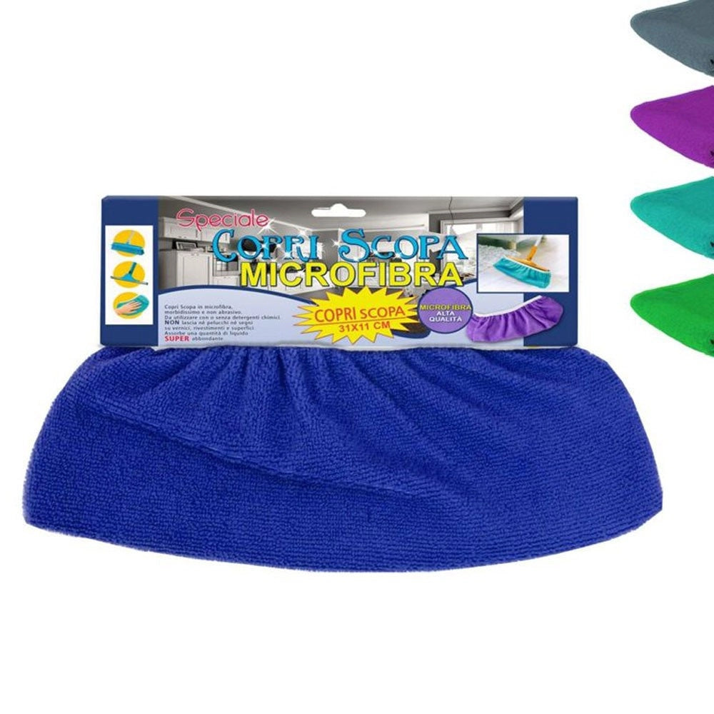 Trade Shop - Set 2 Copriscopa In Microfibra Pulizia Cattura Polvere Pavimenti Superfici 31x11 -