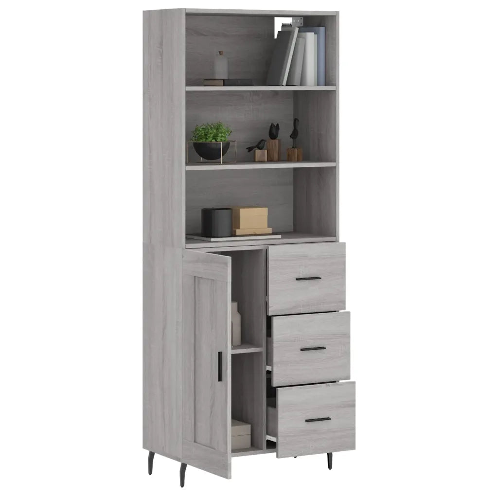 Credenza | Madia | Buffet da pranzo | Armadio da pranzo Grigio Sonoma 69,5x34x180 cm in Legno Multistrato