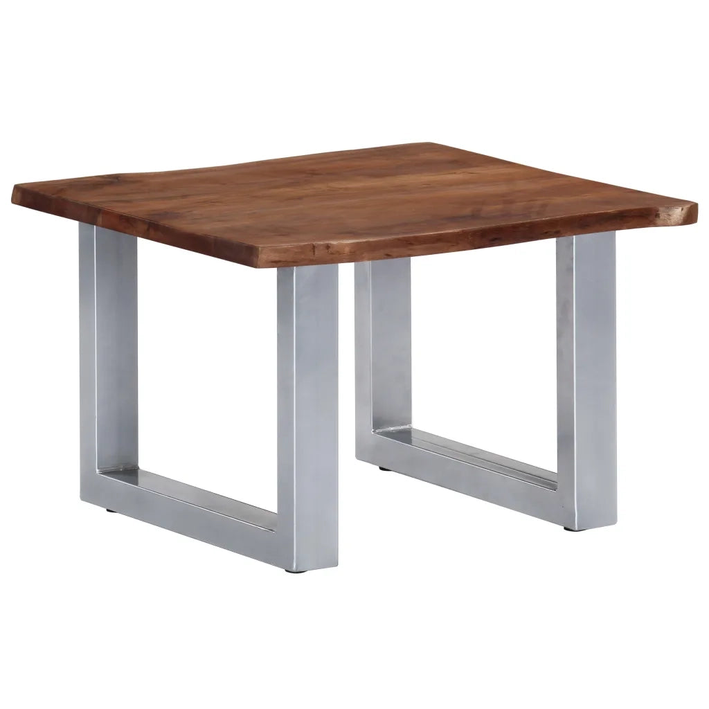 Tavolino da CaffÃ¨ con Bordi Vivi 60x60x40 cm in Massello Acacia cod mxl 27777
