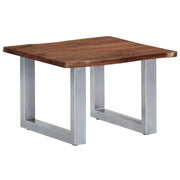 Tavolino da CaffÃ¨ con Bordi Vivi 60x60x40 cm in Massello Acacia cod mxl 27777