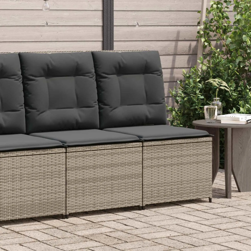 Divano da giardino con cuscino-Sofa da Giardino-Divano da esterno Grigio polyrattan