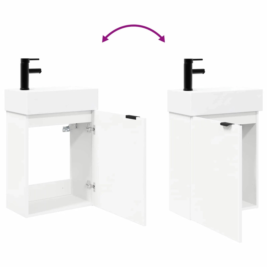 Mobile bagno con rubinetto Bianco 45,5 x 22,5 x 84 cm 889425