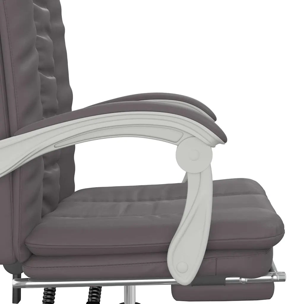 Sedia per studi-Poltrona da Ufficio Reclinabile Grigia in Similpelle 958266
