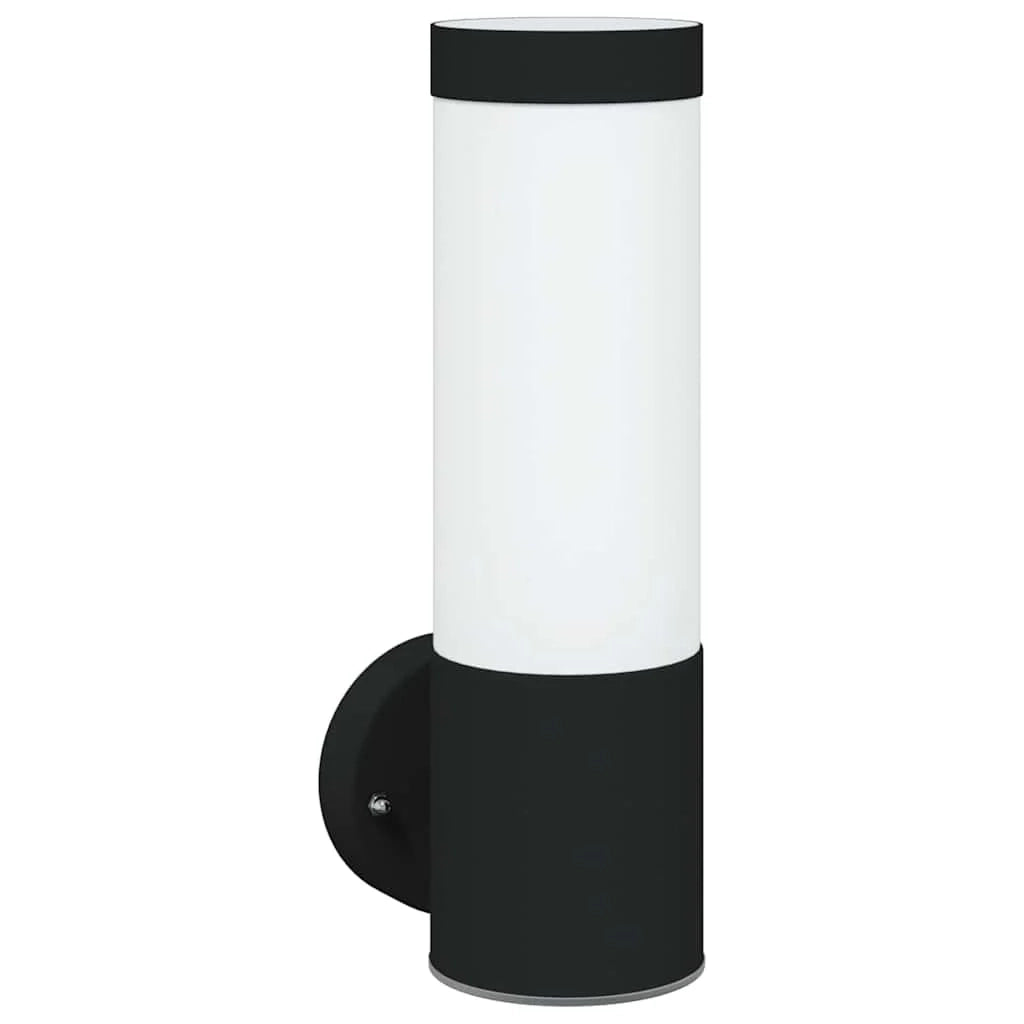 Set di 2 moderne lampade da parete per esterni 12 x 7 x 27 cm illuminazione pratica design minimalista in acciaio inox nero 02_0056484