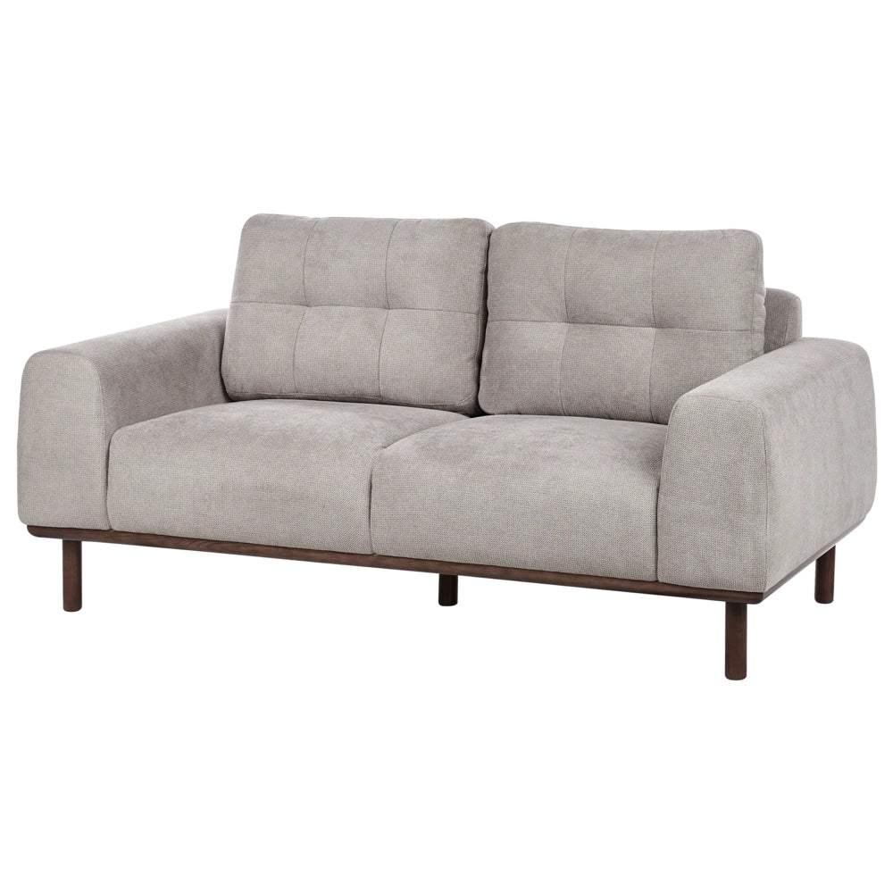 Divano a 2 posti in tessuto Grigio chiaro Soggiorno in stile moderno Gambe in legno scuro