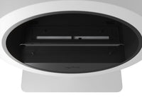 Camino a Bioetanolo da Pavimento 72,5x100x37,5 cm Incyrcle Stand Bianco con Vetro