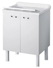 LAVATOIO IN LEGNO BIANCO MONTATO  cm. 60x50x85 h