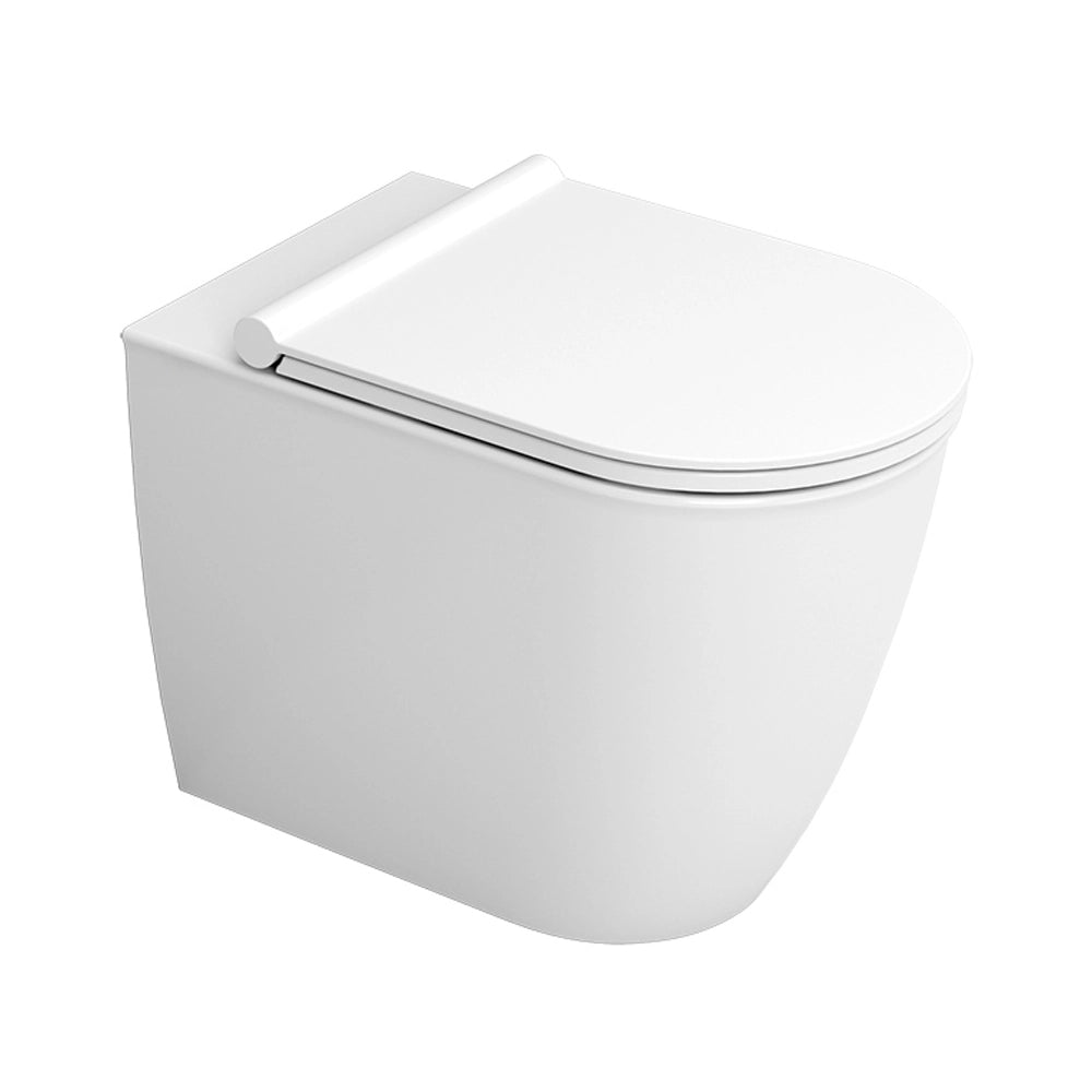 Vaso filomuro traslato bianco opaco con sedile soft close di Ceramica Dolomite Mayka