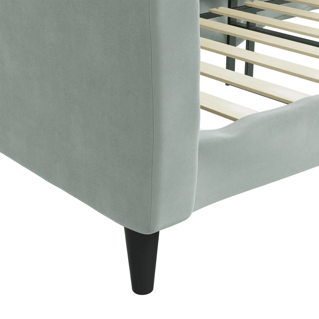 Letto da Giorno Grigio Chiaro 100x190 cm in Velluto