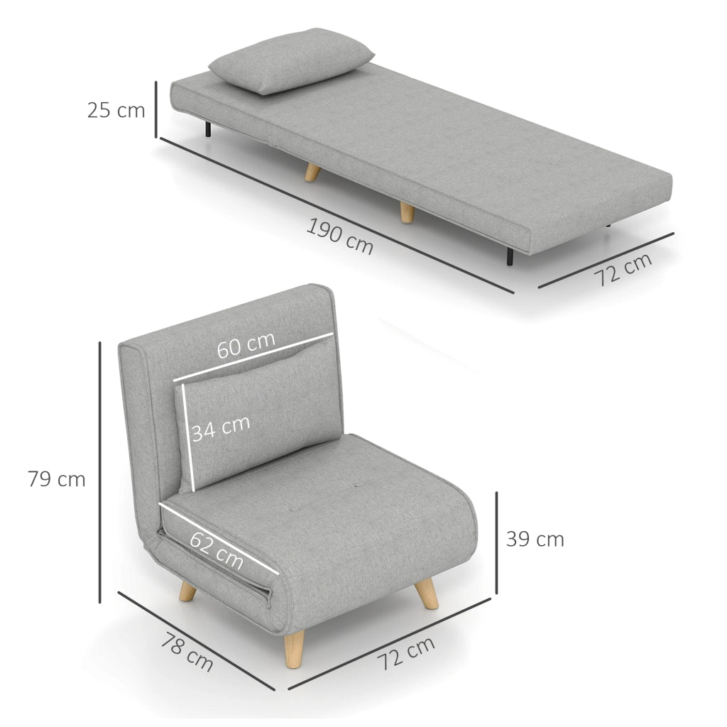 Poltrona reclinabile ¨C zephmum ¨C Tessuto grigio chiaro