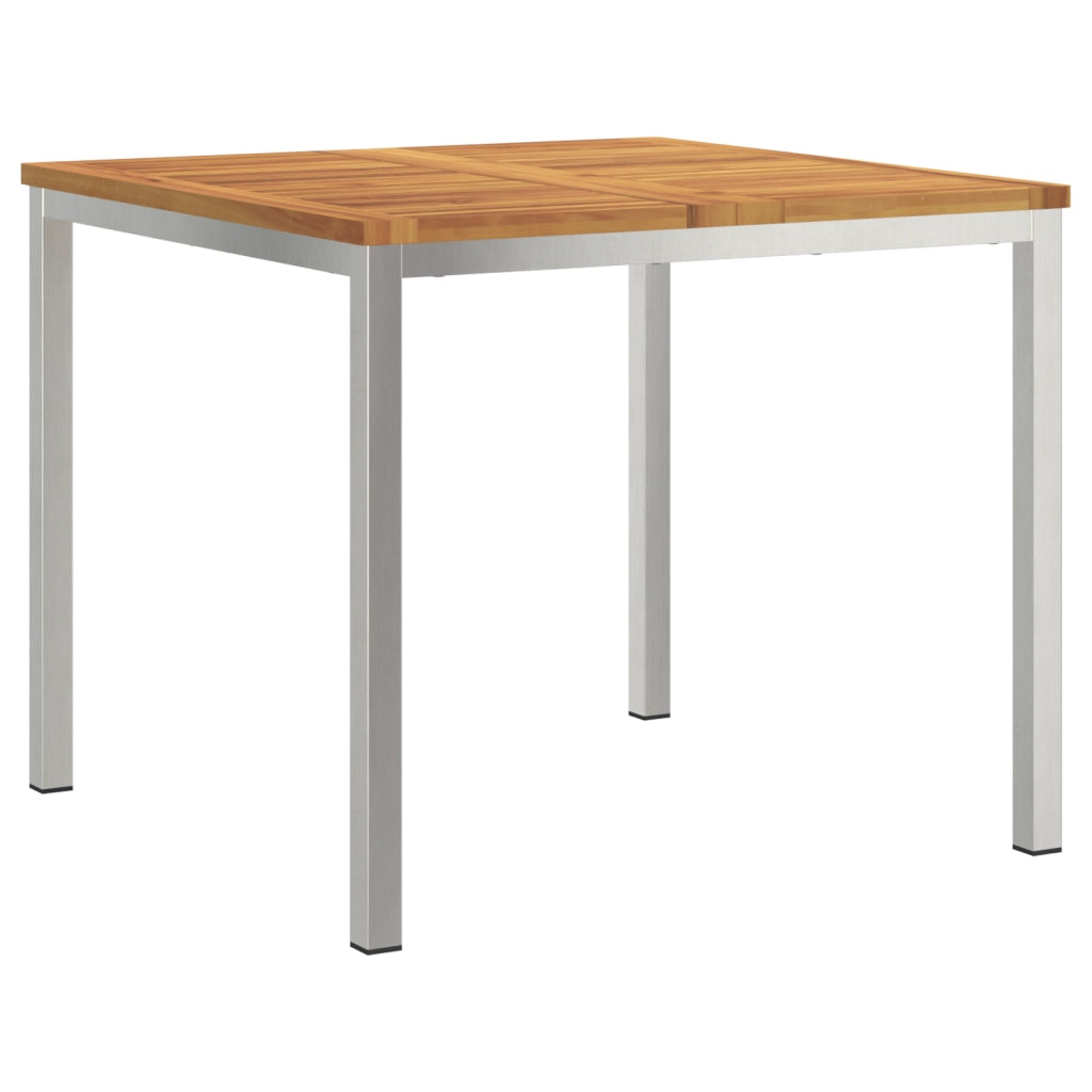 Set da Pranzo da Giardino 5 Pezzi  in Legno Solido di Acacia