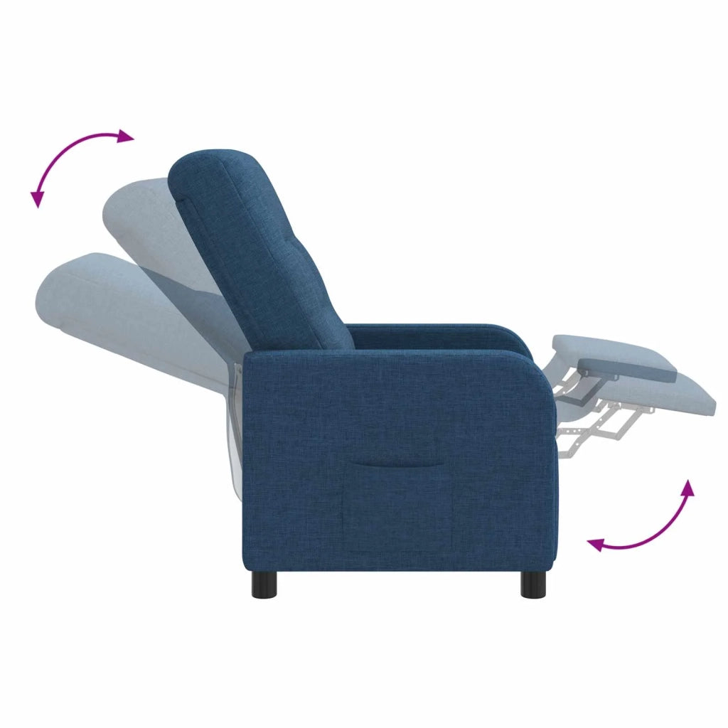 Divano Sedia-Poltrona reclinabile Blu Tessuto 910592