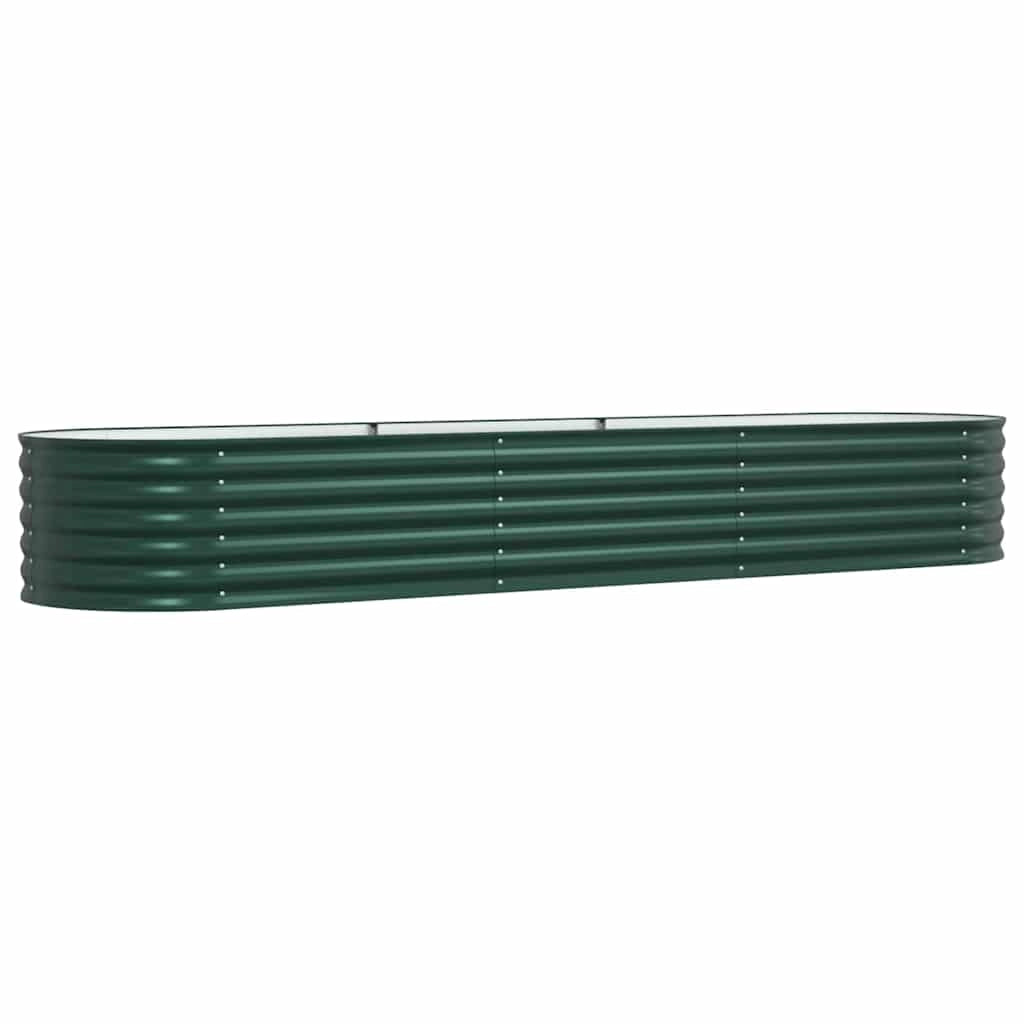 Fioriera rialzata moderna per esterni facile da montare 320 x 80 x 44 cm acciaio verde 02_0058908