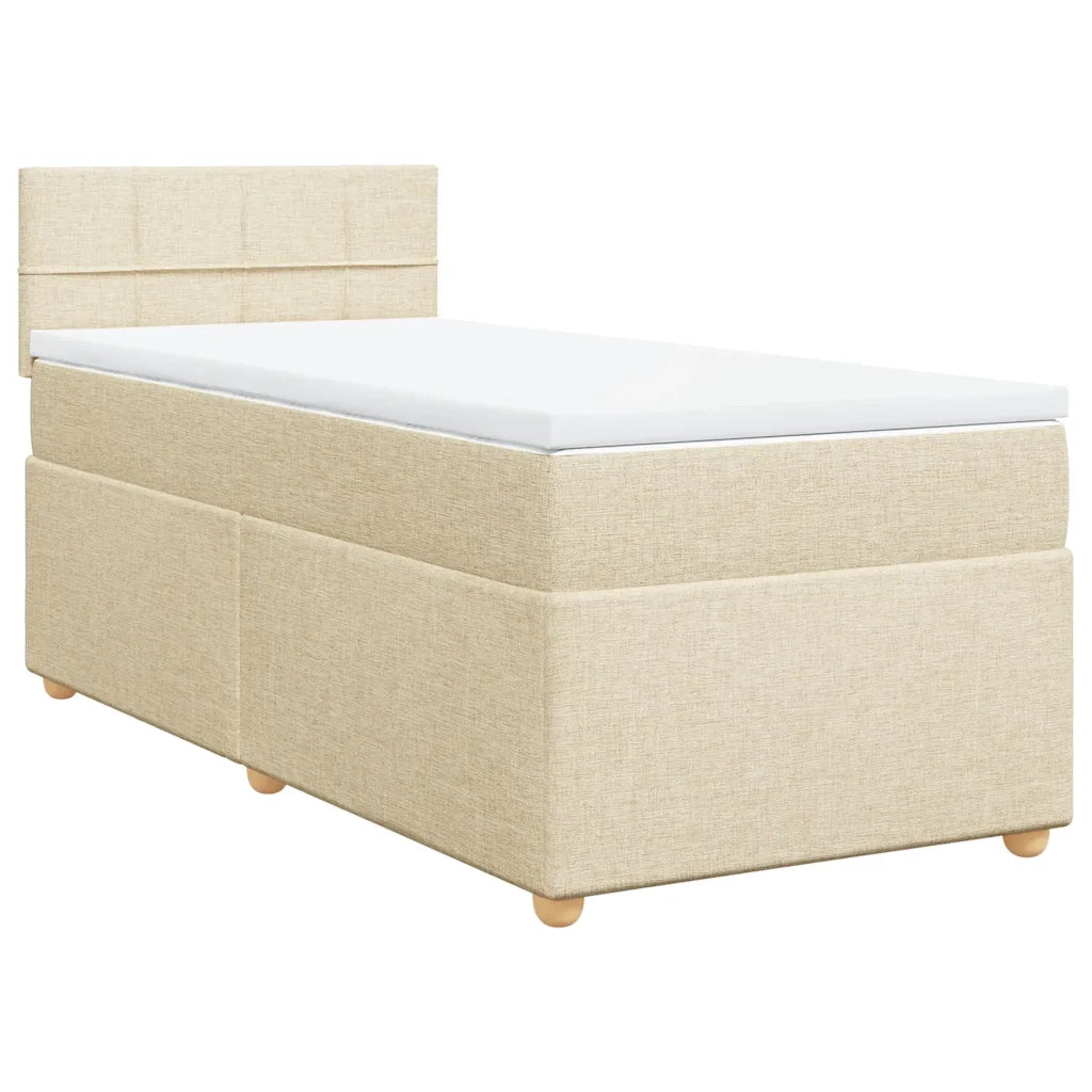 Giroletto a Molle con Materasso Crema 80x200 cm inTessuto 3286512
