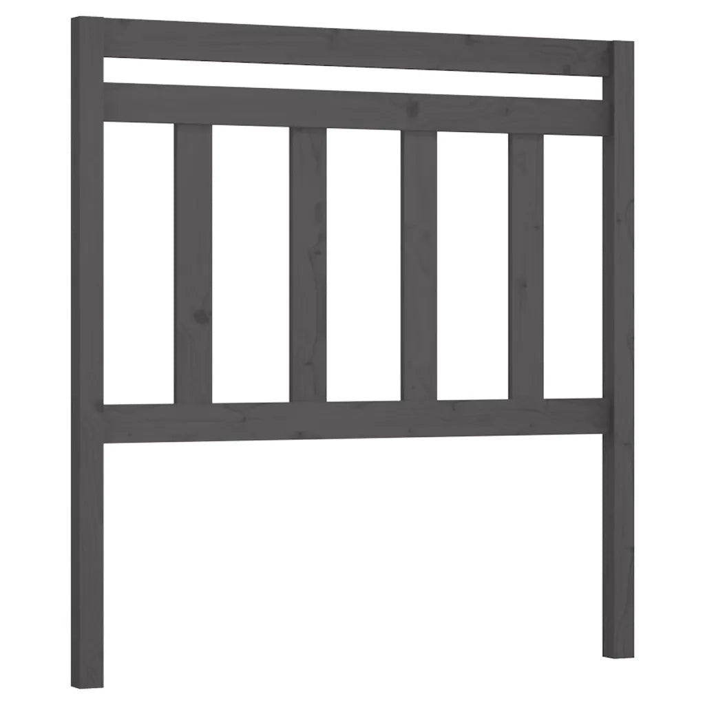 Testiera Letto Grigia 81x4x100 cm in Legno Massello di Pino 814071