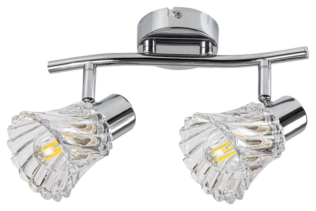 Spot soffitto/parete Rabalux Hestia cromo vetro trasparente 2xE14