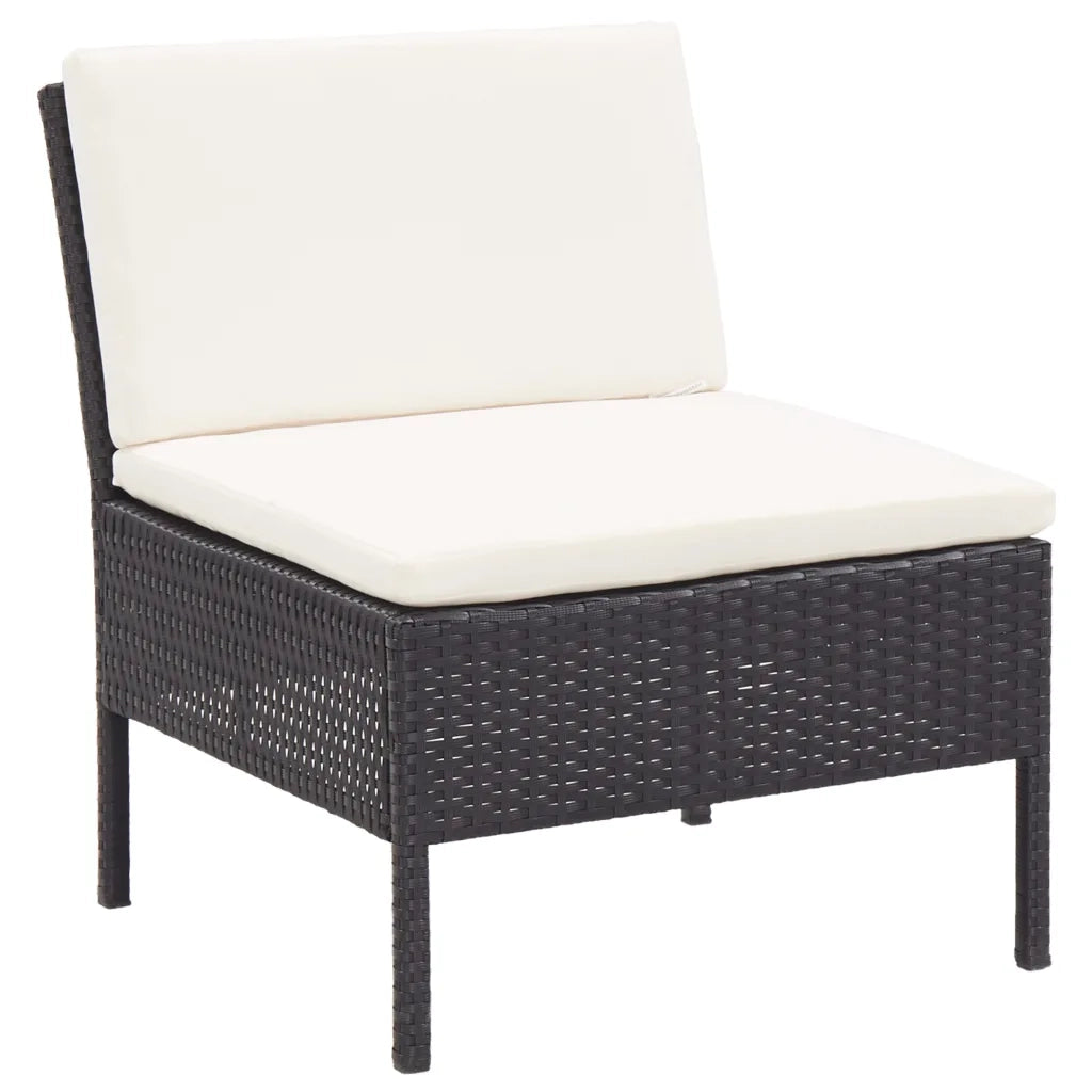 Set Divani da Giardino 8 pz con Cuscini in Polyrattan Nero cod mxl 38585