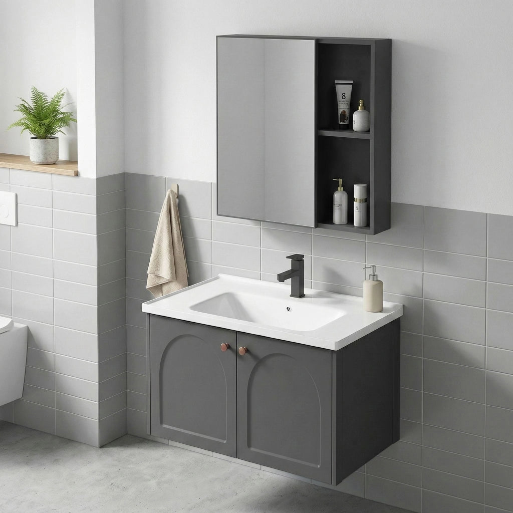 Set Di Mobili Da Bagno Con Lavabo Denver 60cm Grey