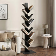 Libreria Eksjö a Forma di Albero Scaffale da Terra 150 x 39 x 39 cm - Nero [en.casa]