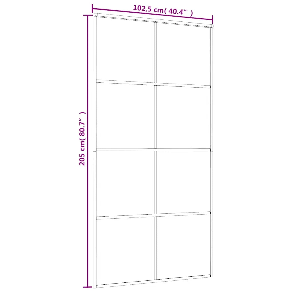 Porta Scorrevole in Vetro ESG e Alluminio 102,5x205 cm Bianca 151677