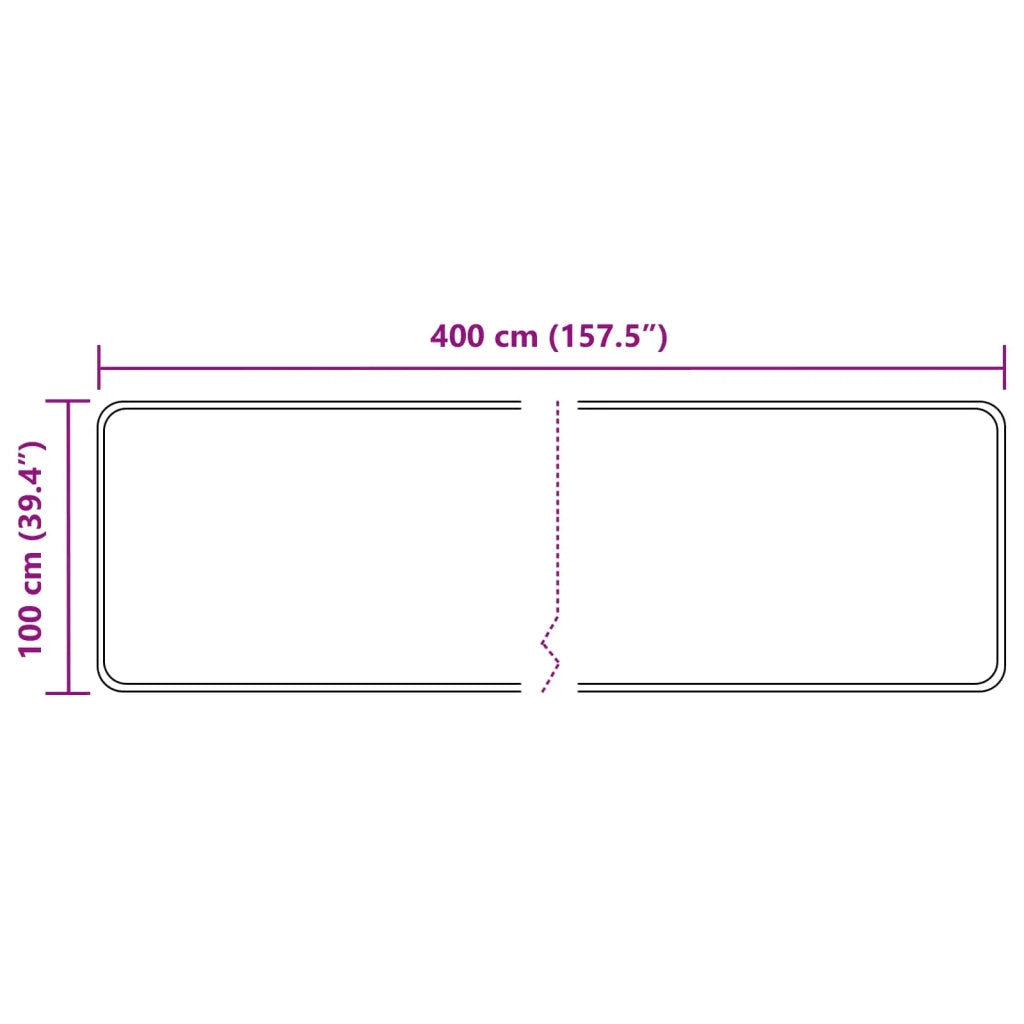Runner Tappeto MARSA Nero 100 x 400 cm Poliestere e PVC