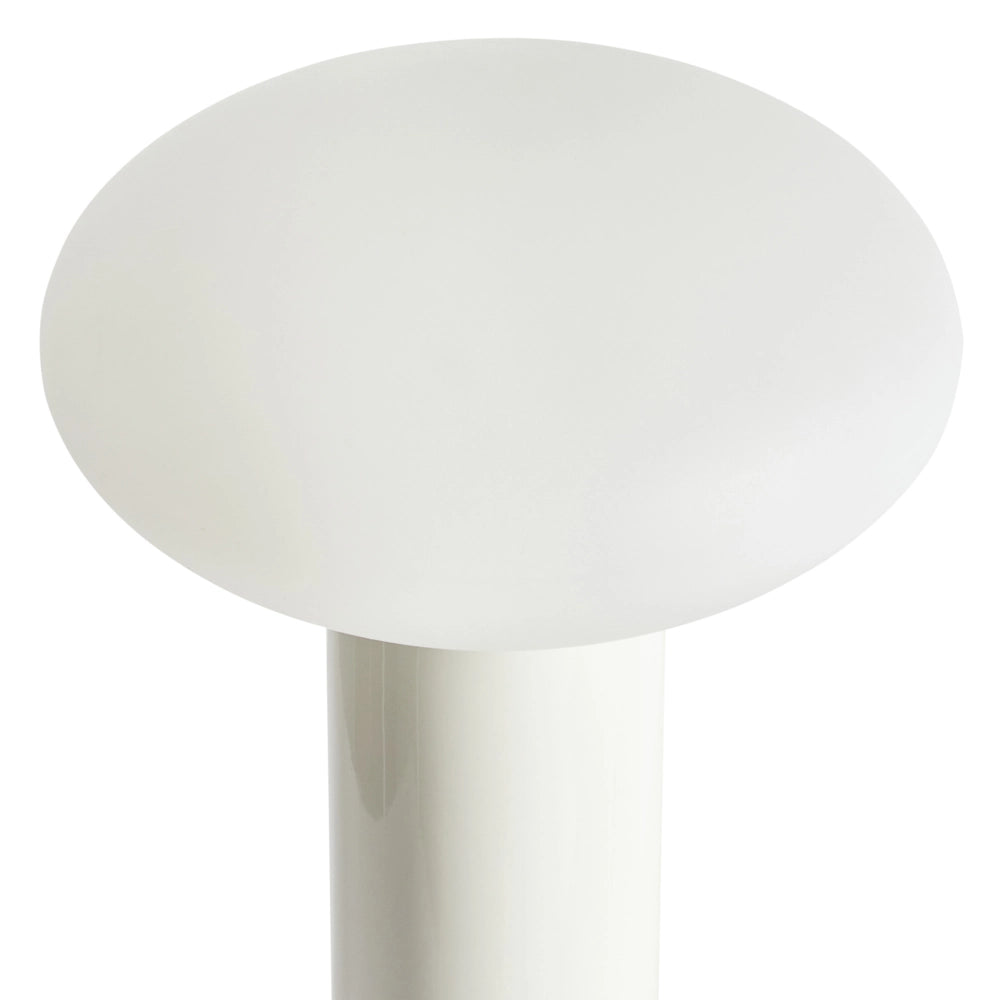 Lampada da tavolo in ferro con luce LED senza fili fungo bianco stile moderno
