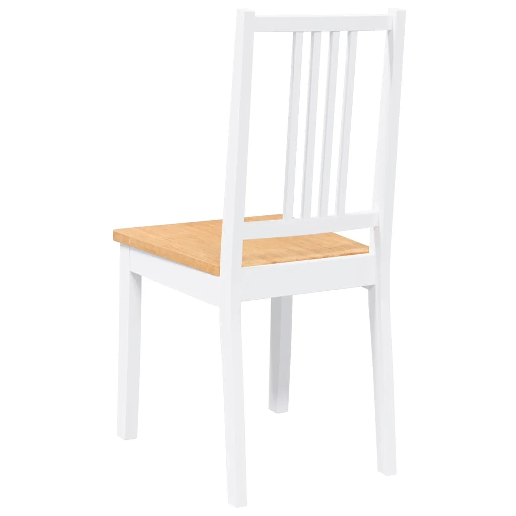 Sedie da Pranzo 2 pz Bianche in Legno Massello di Hevea 4102399
