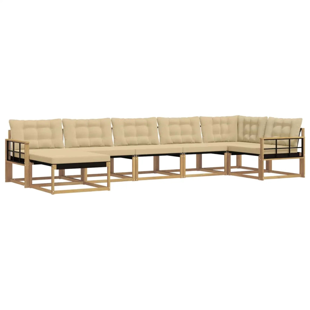 Set di divani da esterno con cuscino 7 pcs Bianco e Beige 3388907