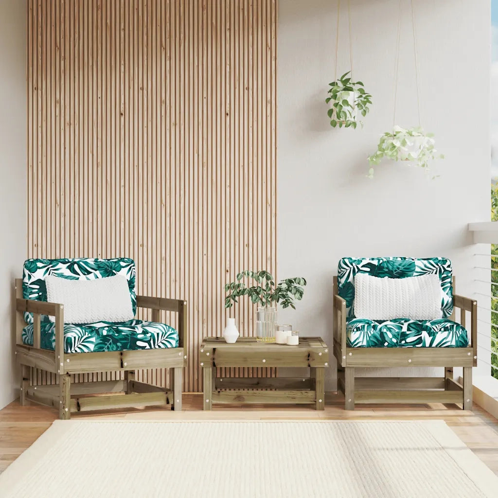 Sedia da patio-Sedie da Giardino con Cuscini 2 pz in Legno Impregnato di Pino 157453